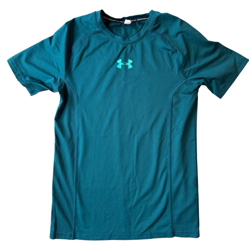 Under Armour Youth Large HeatGear Short Sleeve T-Shirt - Blue/Teal